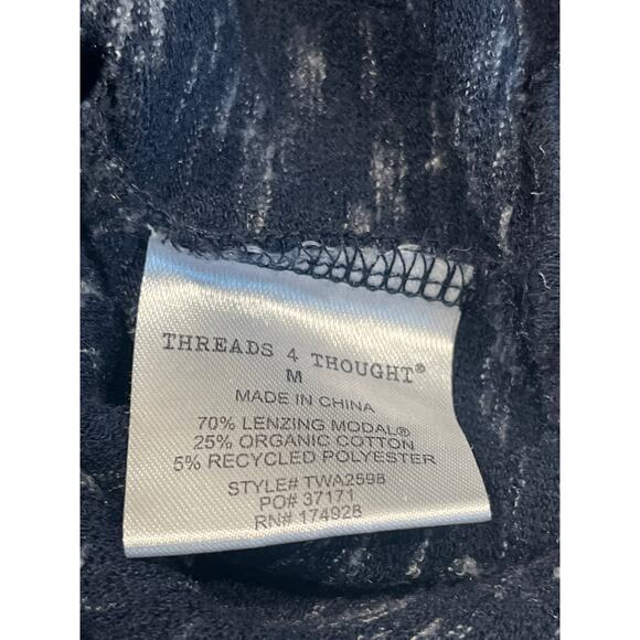 Threads 4 Thought Top Women's Size M Blue/White Fitted Waistband Casual Date - Picture 12 of 13